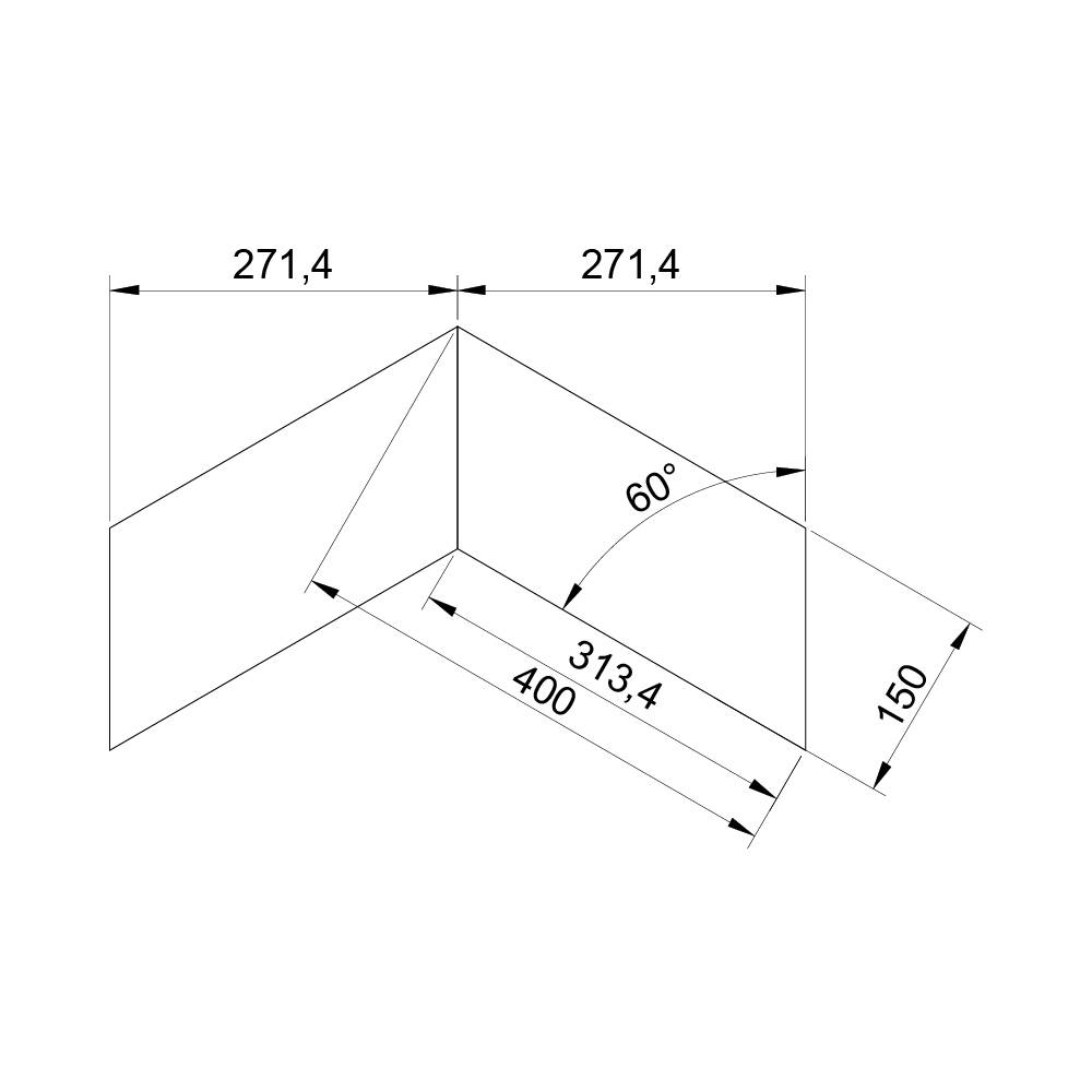 Паркет Елка Французская Lab Arte Chevron Дуб Селект Блонд лак 400/313х150х14/3/60°