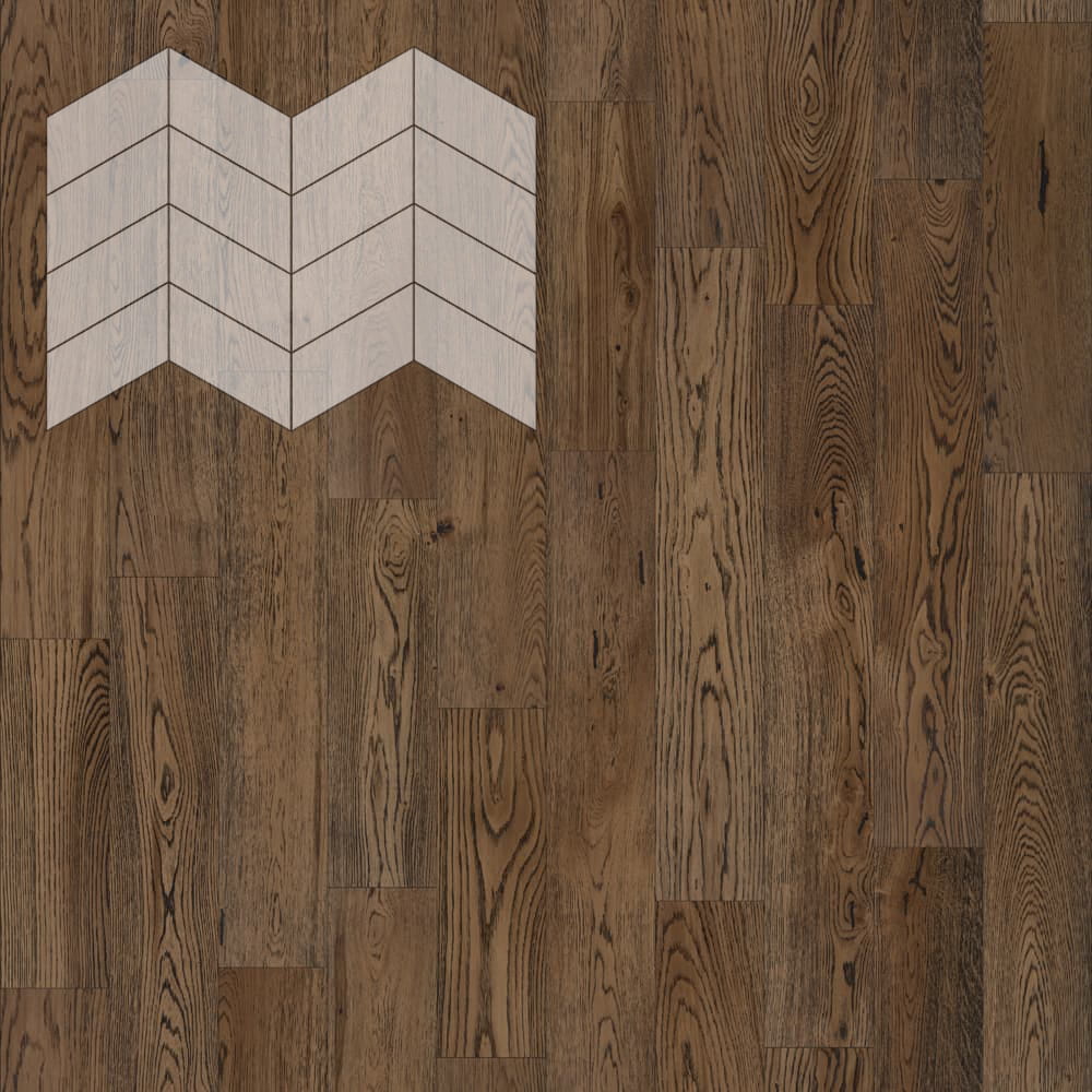 Паркет Елка Французская Lab Arte Chevron Дуб Натур Затертый лак 400/313х150х14/3/60°