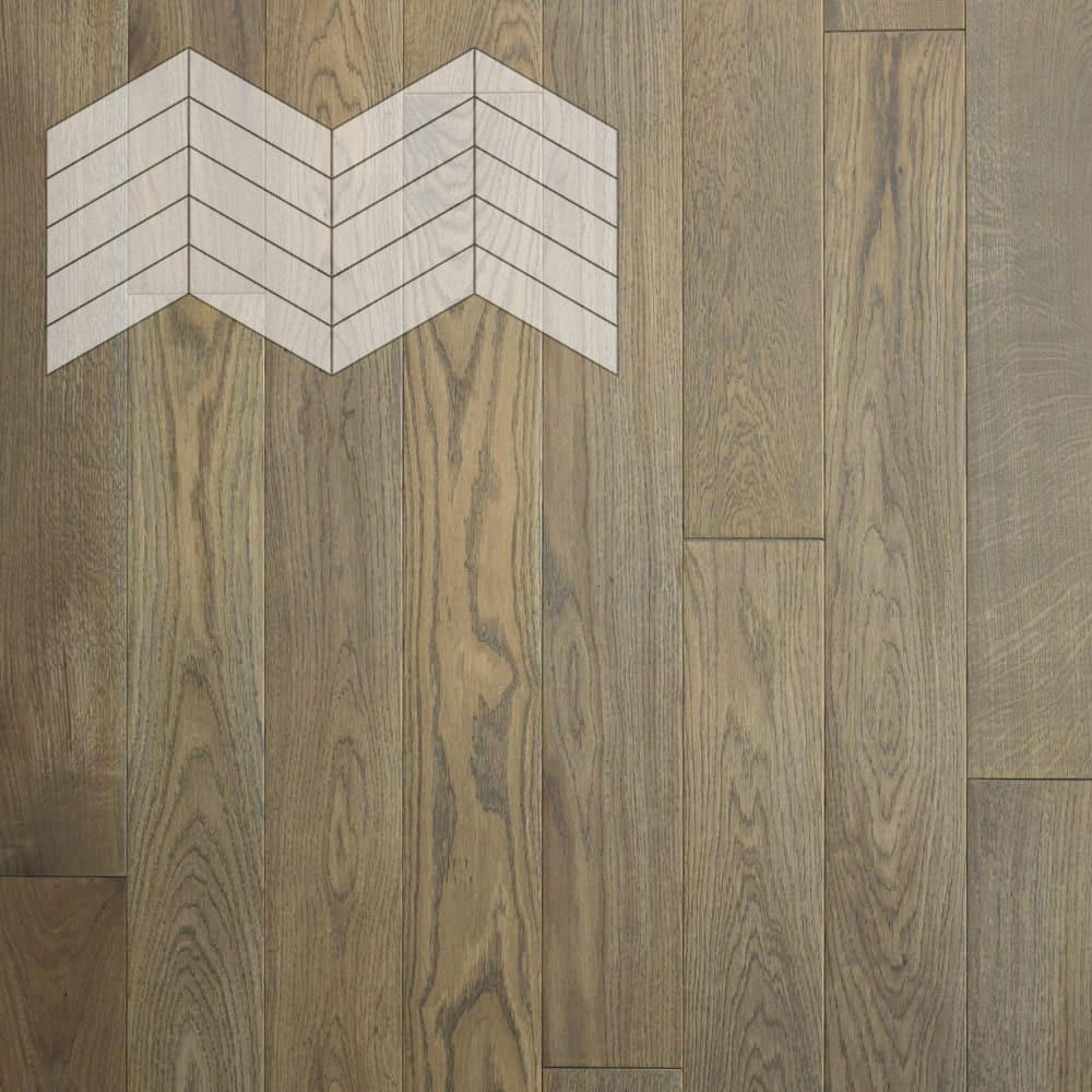 Паркет Елка Французская Lab Arte Chevron Дуб Натур Gris лак 400/348х90х14/3/60°