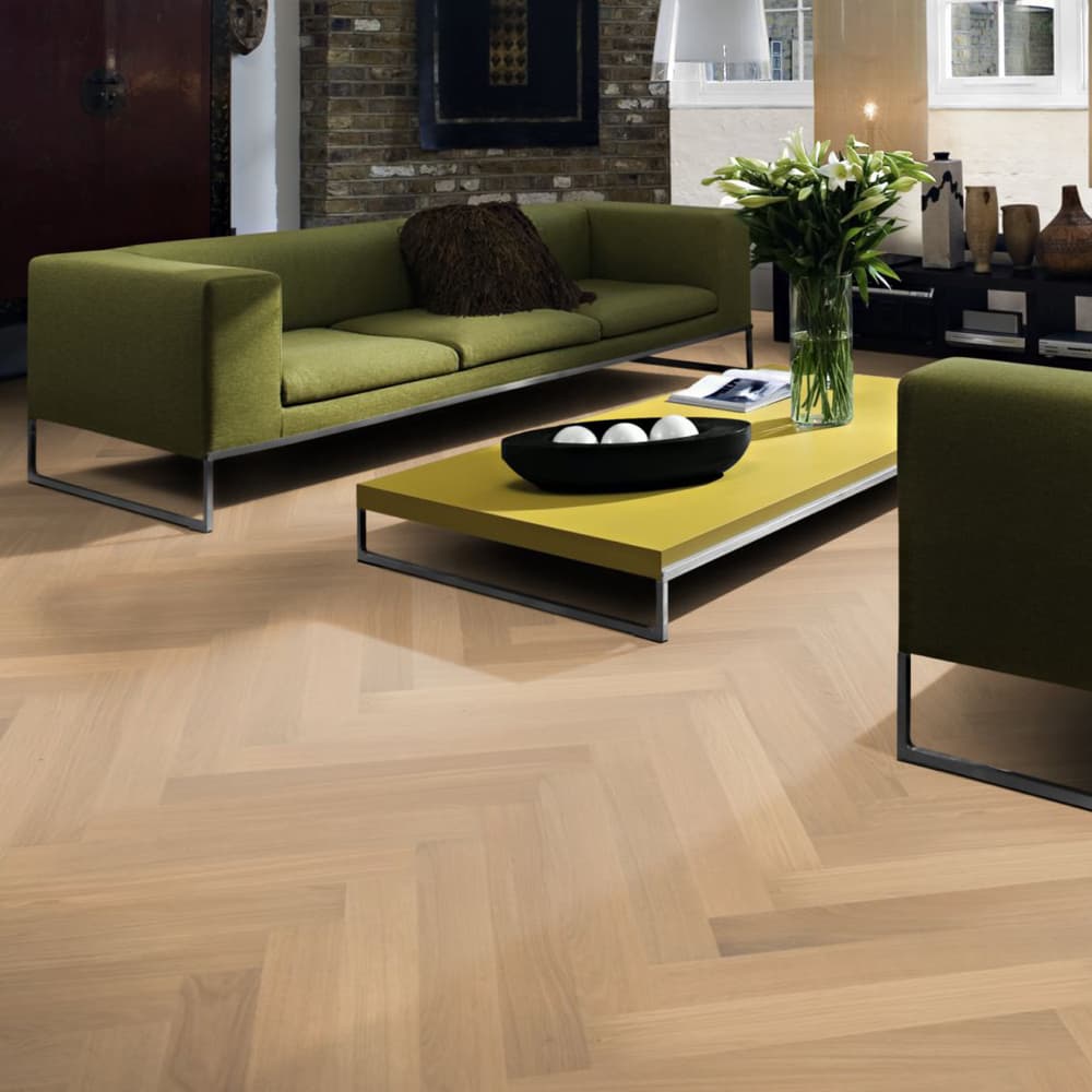 Инженерная доска KAHRS AB белый матовый Oak AB white matt lacquer HB (2,06 м2)