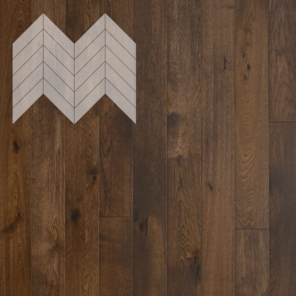 Паркет Елка Французская Lab Arte Chevron Дуб Селект Коньяк лак 600/475х125х14/3/45°