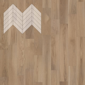 Паркет Елка Французская Lab Arte Chevron Дуб Рустик Лаунж лак 600/490х110х14/3/45° в интерьере
