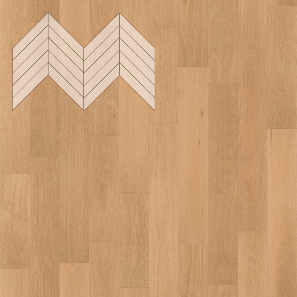Паркет Елка Французская Lab Arte Chevron Дуб Рустик Флора лак 600/510х90х14/3/45°