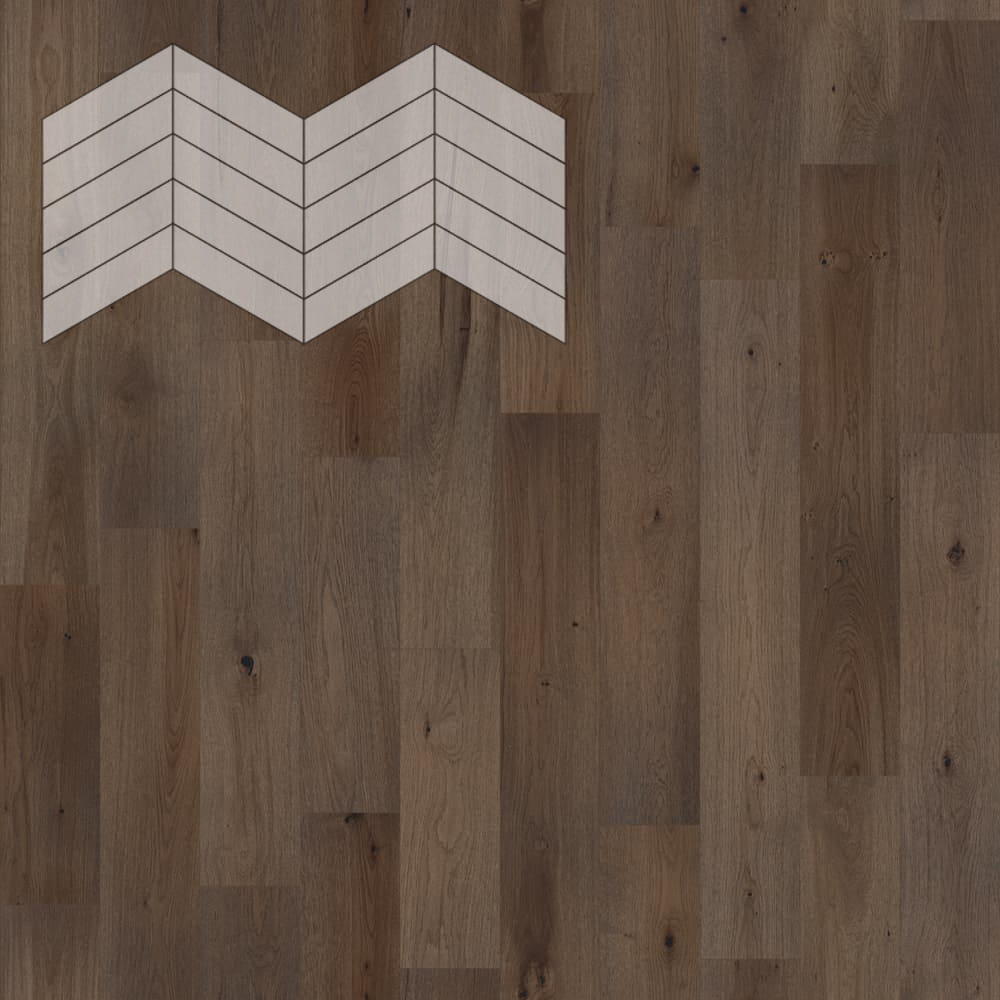 Паркет Елка Французская Lab Arte Chevron Дуб Рустик Кайт лак 400/348х90х14/3/60°