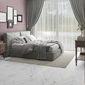 SPC Ламинат Alta Step Мрамор белый 610x305x5 (2,605 м2) SPC9905 в интерьере